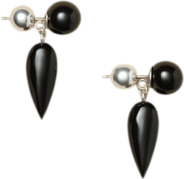 Tiny Phoenician Earrings in Onyx