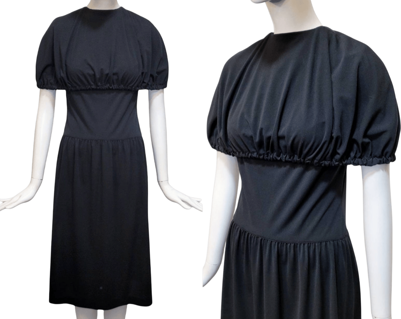 COMME DES GARCONS Vintage 1991 Black Jersey Dress