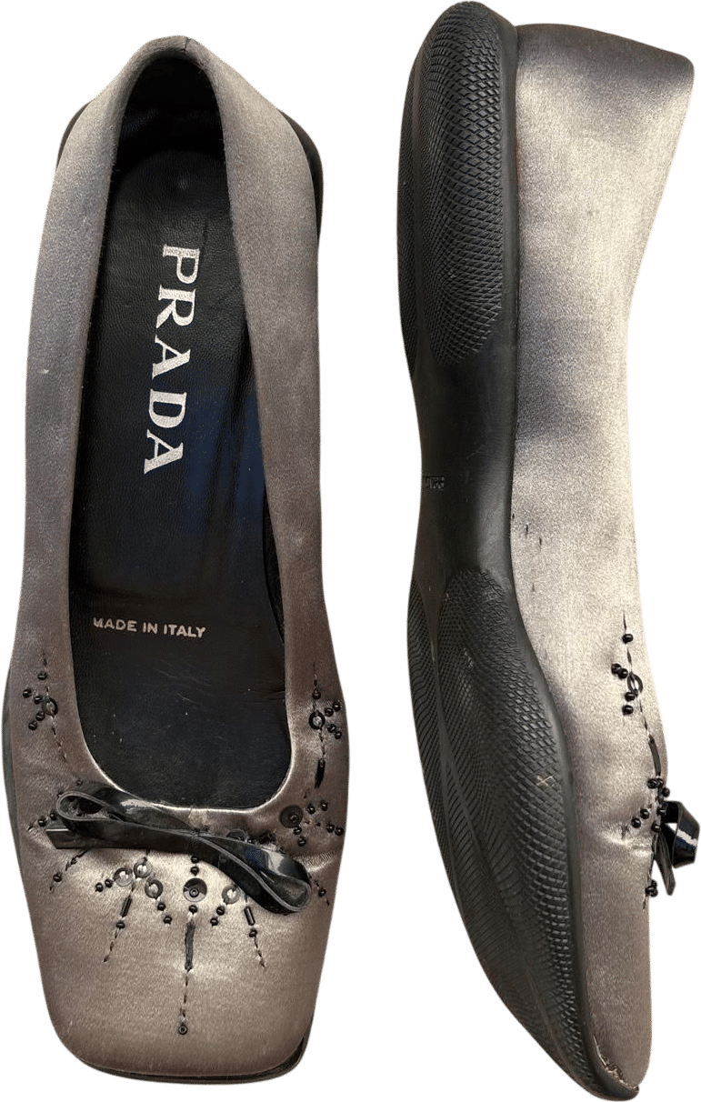 Vintage Prada Satin Ballet Flats