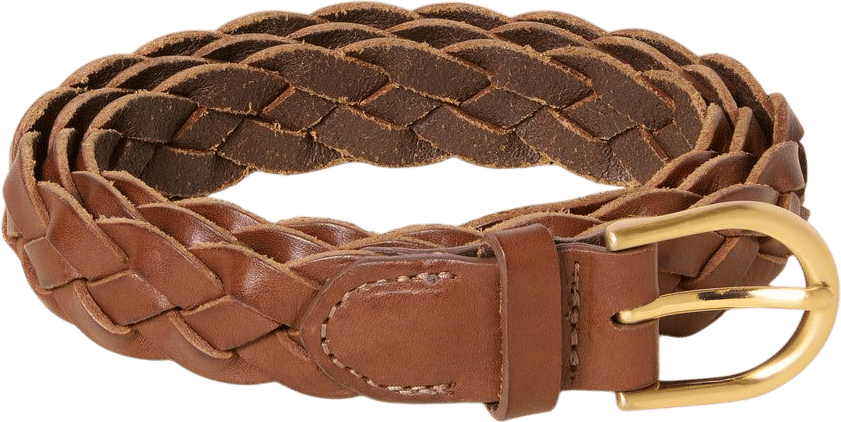 Faherty Brand Downtown Braided Leather Belt - Saddle Brown