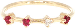 Meissa Ruby and White Diamond Stackable Ring in 9ct Yellow Gold