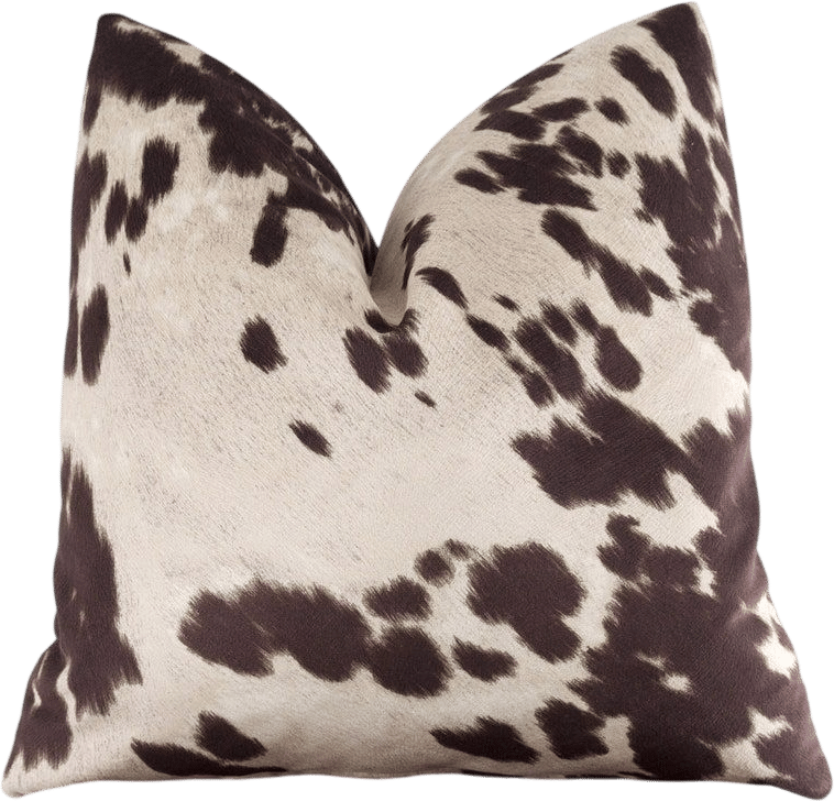Cowhide Pillow Cover - Brown Natural Velvet