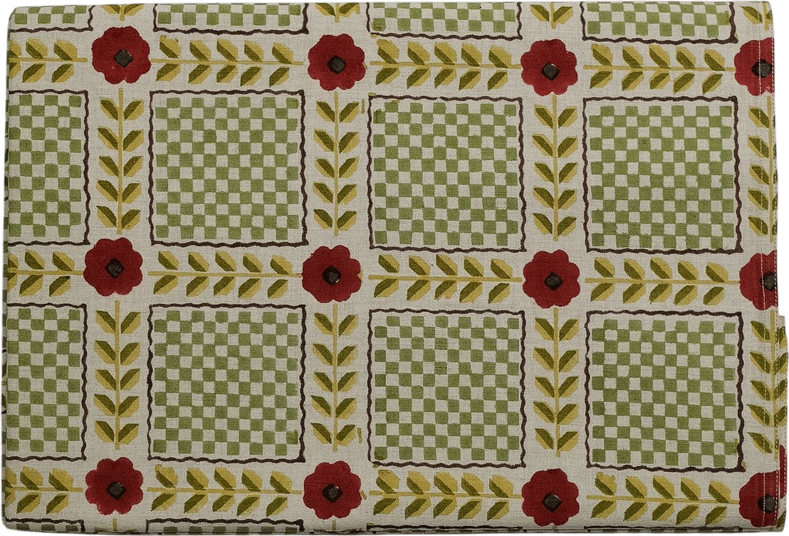 Mumtaz Hand Block-Printed Linen Tablecloth