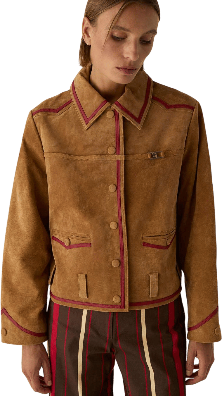LAAGAM Aveline Real Suede Camel Jacket