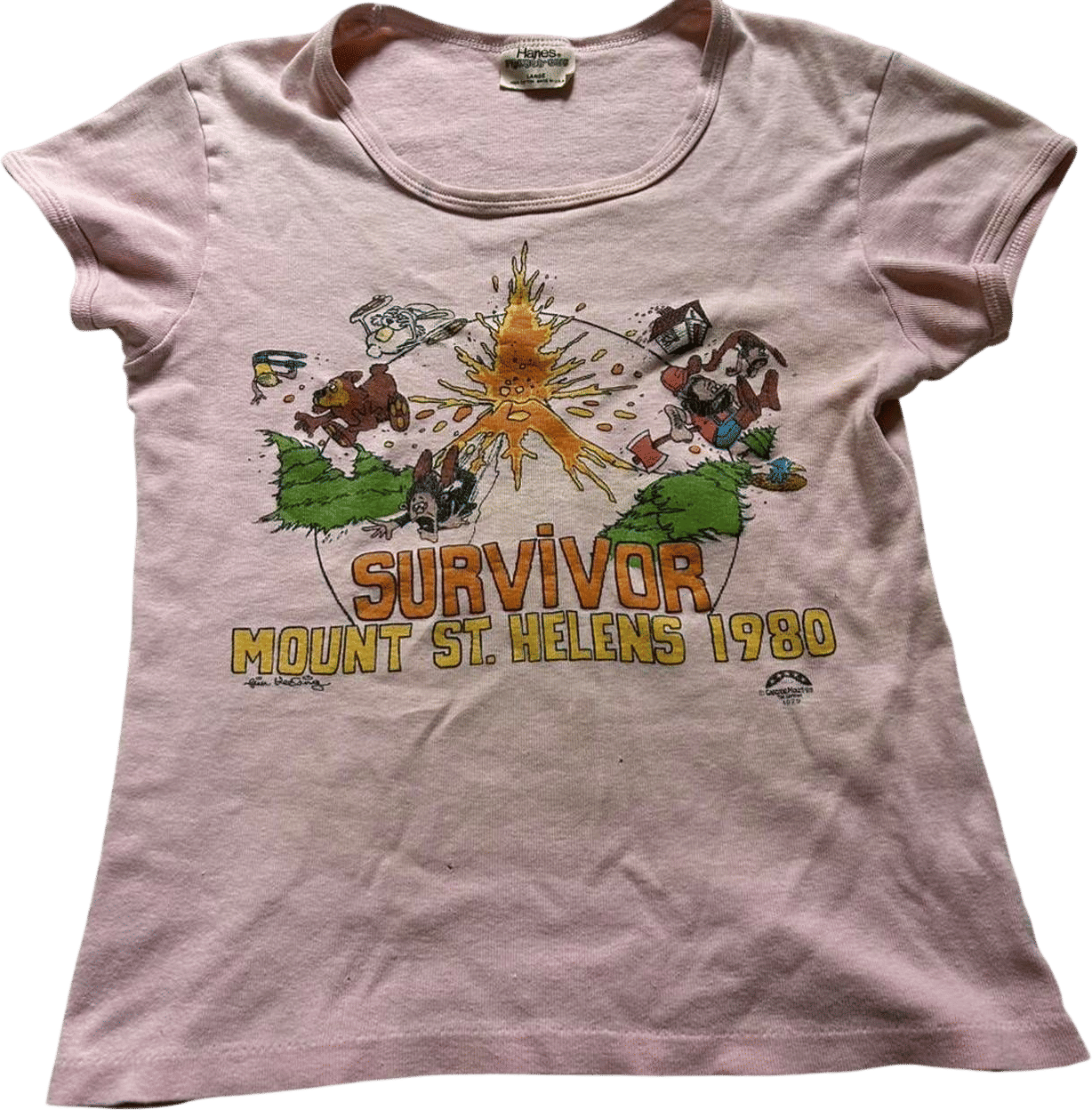 Vintage Survivor 1980 Pink Graphic Tee