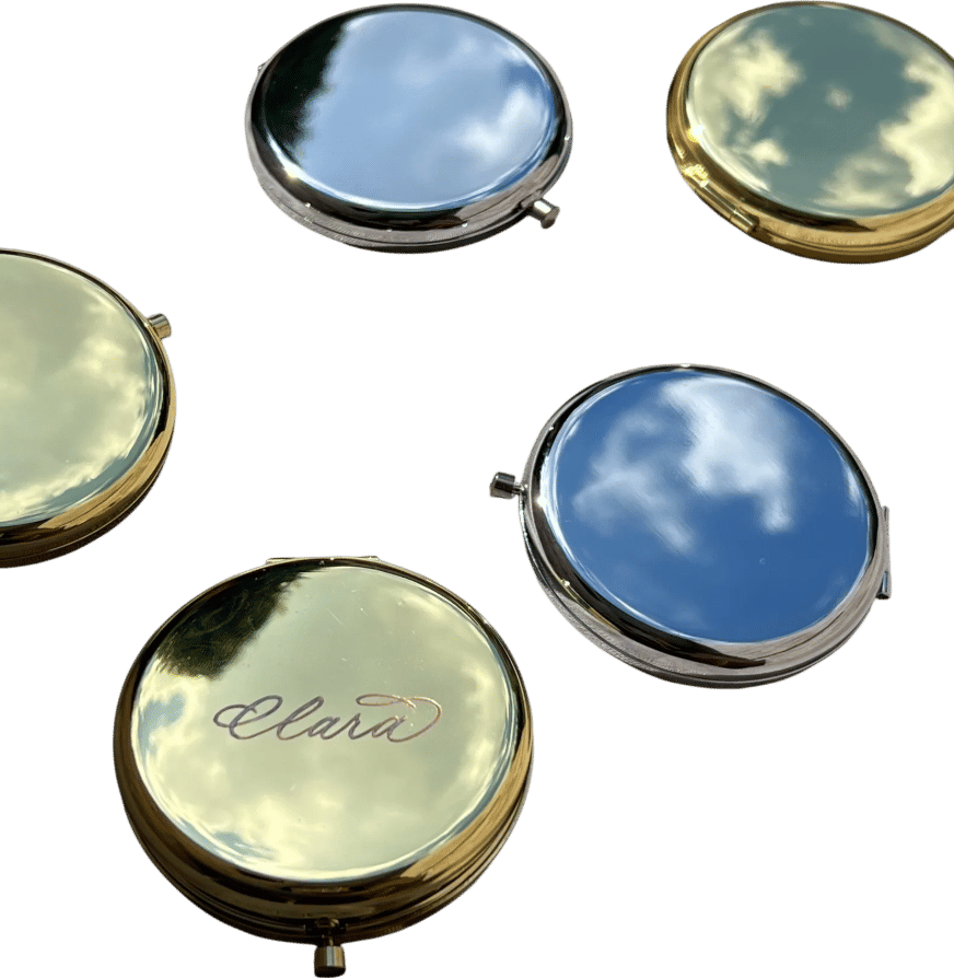 Engraved Pewter Compact