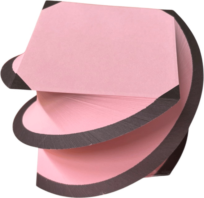 4 Corner Perla Pink and Black Spiral Pad
