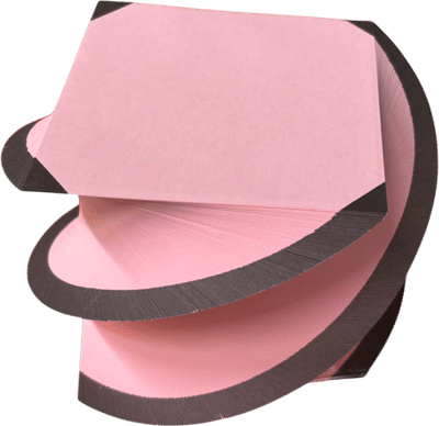 4 Corner Perla Pink and Black Spiral Pad