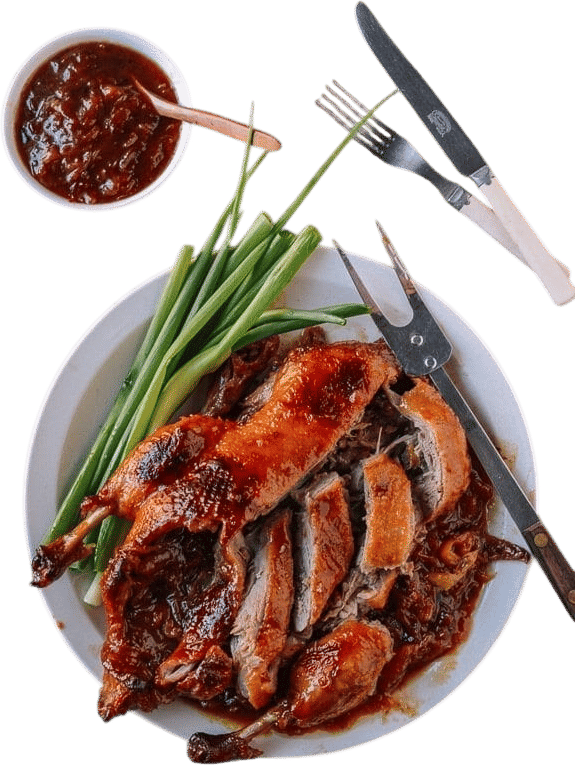 Ginger Sage Roasted Duck + Plum Sauce