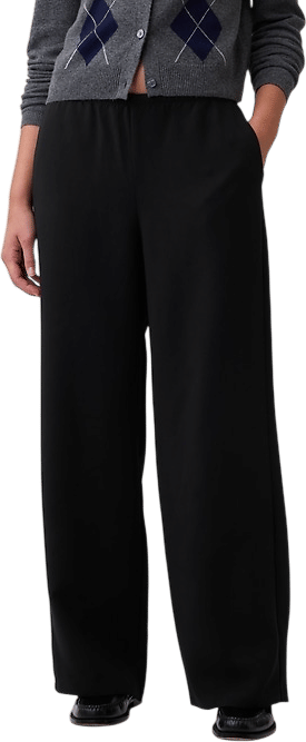Mid Rise Pull-On Wide-Leg Pants