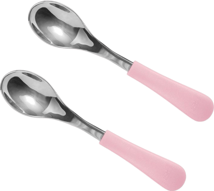Avanchy Stainless Steel Baby Spoon, 4+ Months - Pink | Grove Collaborative