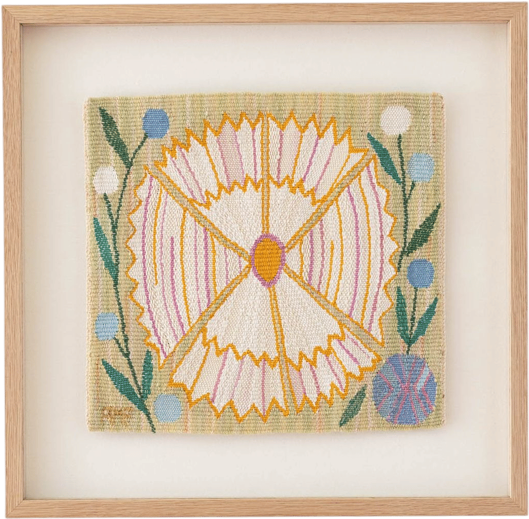Vit Blomma Tapestry