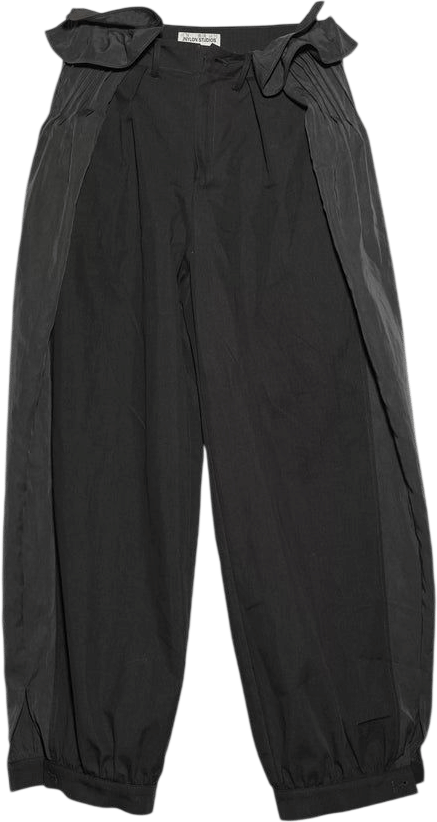 Noir Balloon Tie Waist Pants