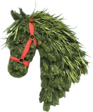 Horse Head Wreath - Rustic Farmhouse Door Decor