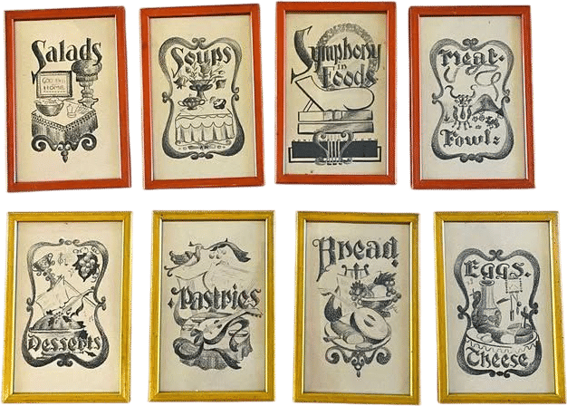 Vintage Kitchen Menu Art Work