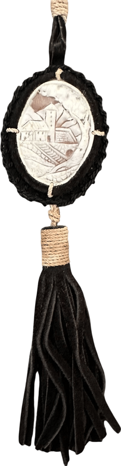 Archive Prada Spring 1994 Suede Cameo Necklace