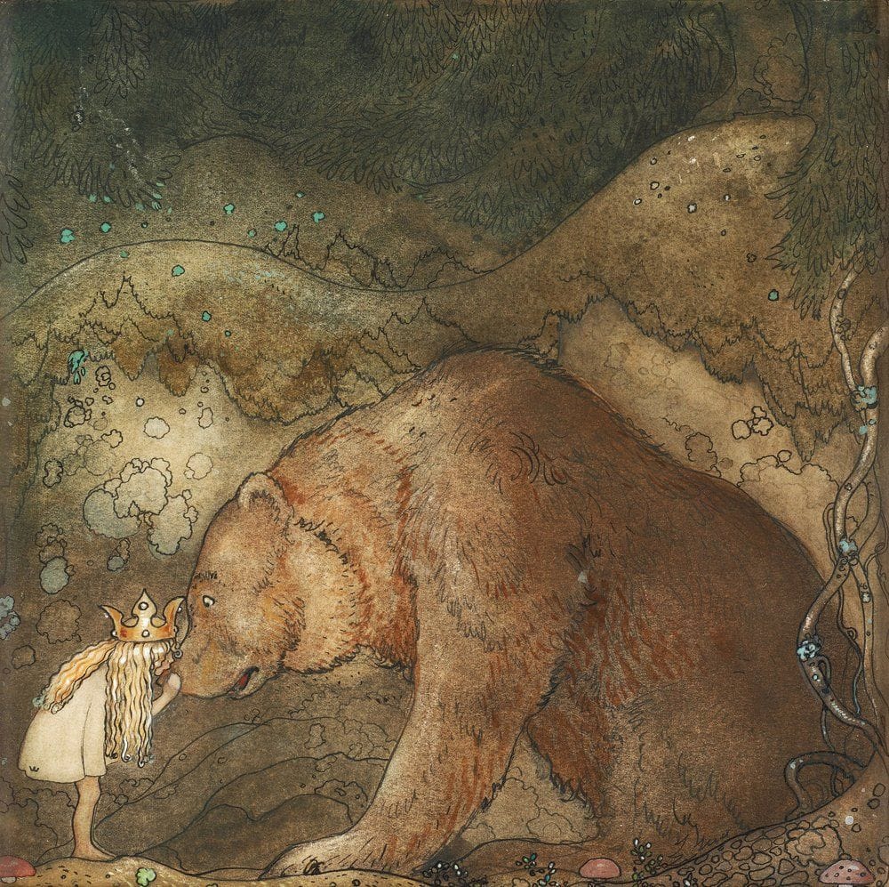 Poor Little Bear!, 1912 by John Bauer