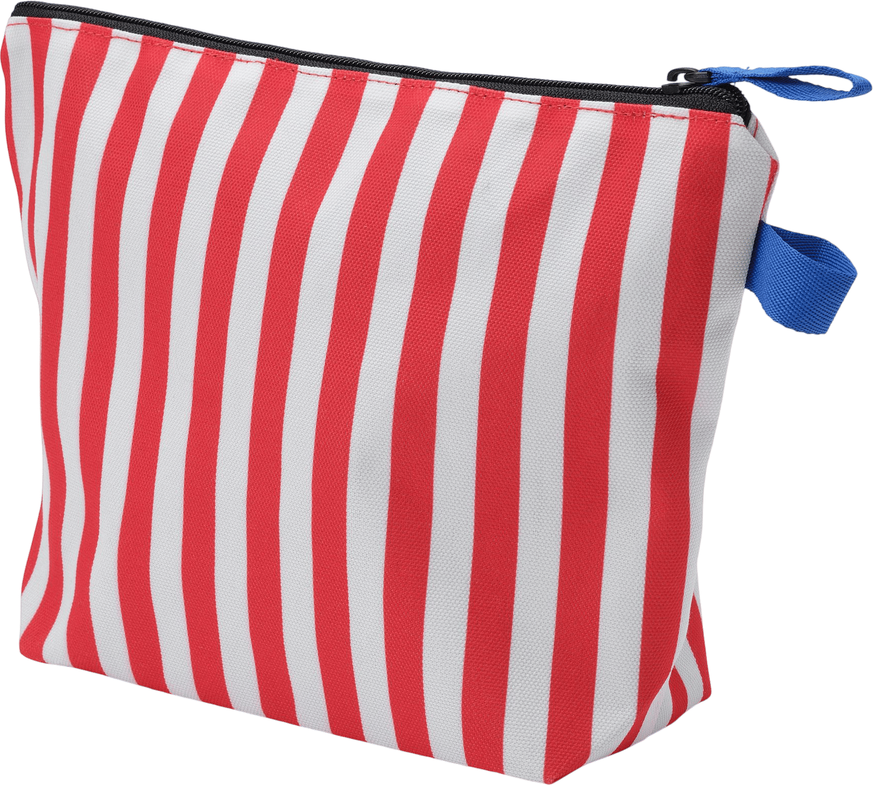 SKOGSSALLAT Toiletry bag, red/white/stripe