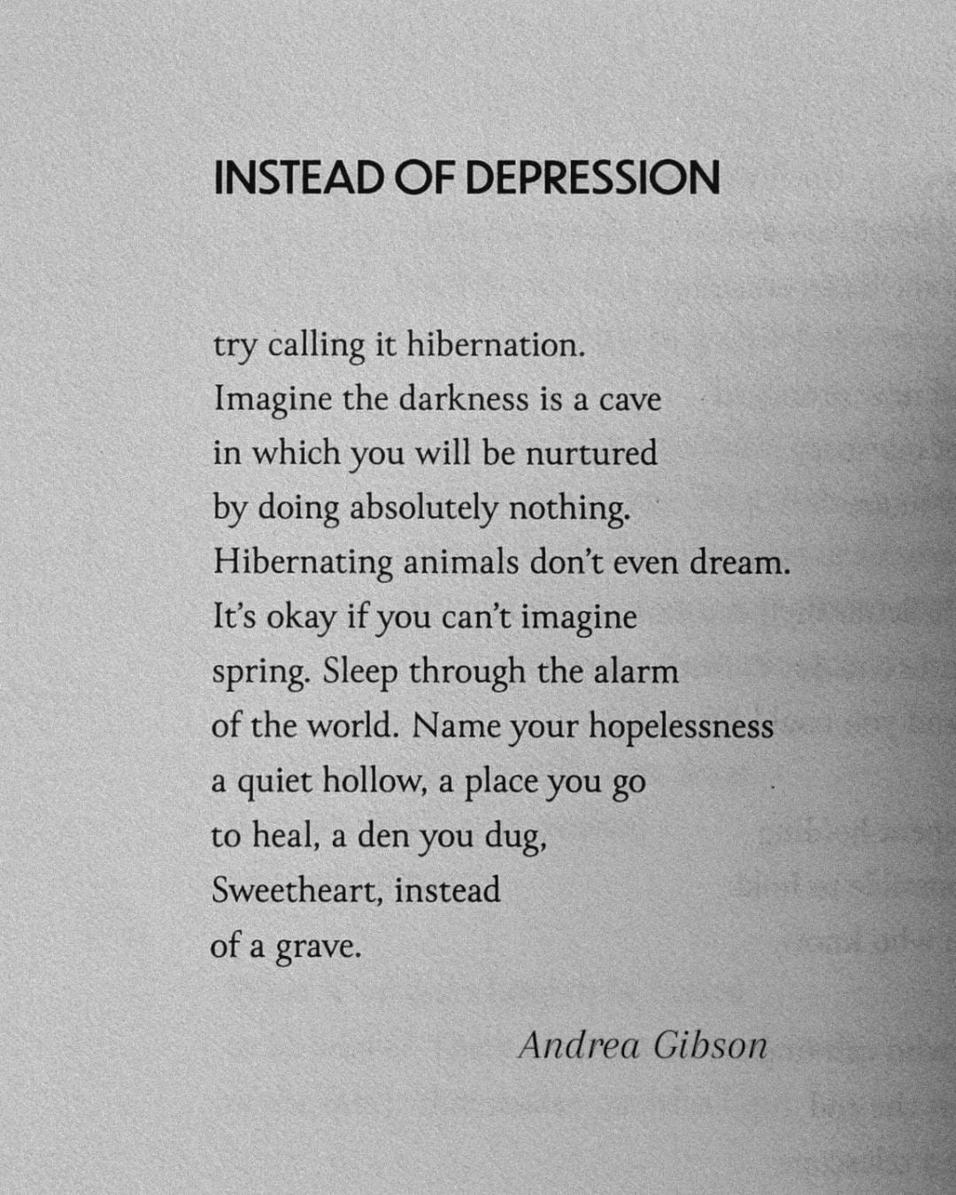 Instead of Depression (Andrea Gibson)