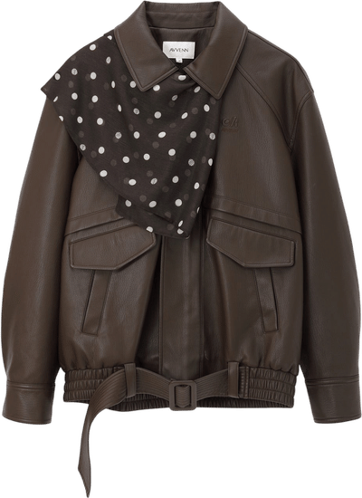 Polka Dot Scarf Bomber Jacket