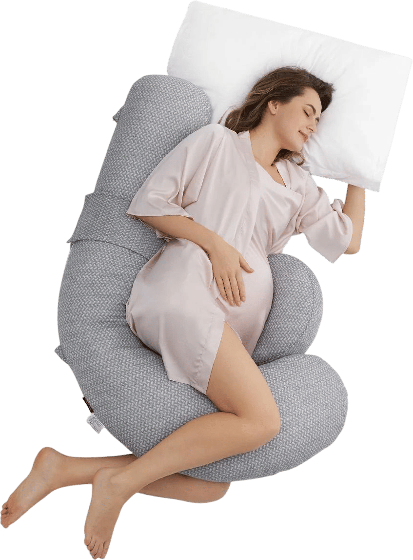 Original F-Shaped Pregnancy Pillow with Adjustable Wedge Pillow