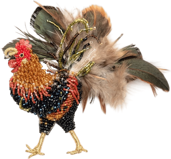 Rooster Brooch