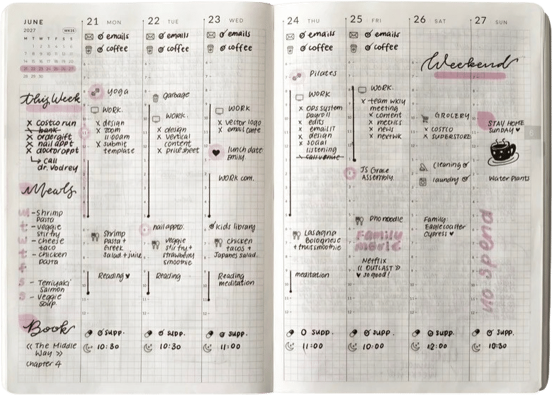 Aura Estelle 2027 A5 Weekly Vertical Magnet Planner