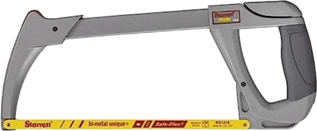 Starrett High Tension Hacksaw Frame with Bi-Metal Unique High-Speed Steel Safe-Flex Hacksaw Blade - 28000 PSI Tension, 4-3/8" Throat Depth, 12" Blade Length - K145