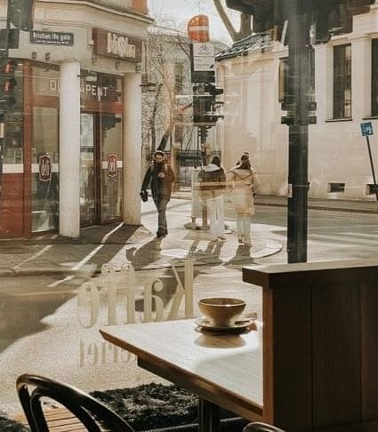 window table at a cafe
