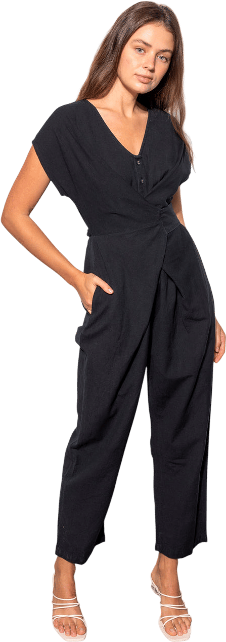 Rujuta Sheth Venus Wrap Jumper | Black Washed