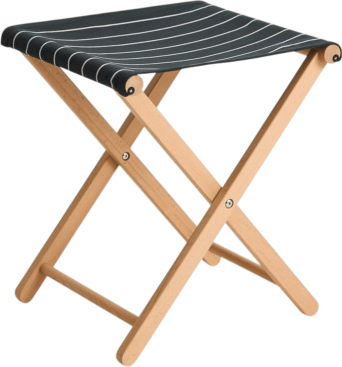 HAY Outdoor Market Folding Stool (Black/Beige Stripe)