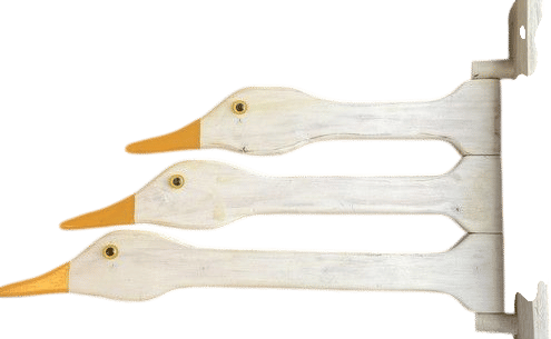 Vintage hand made duck towel rack