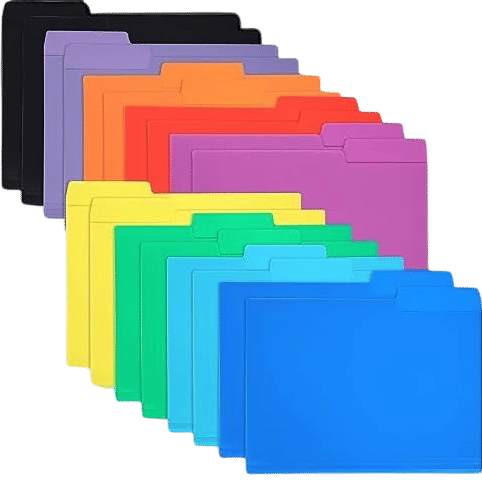 EOOUT 18 Pack Plastic File Folders Poly Filing Folders Colored Folders, 9 Assorted Colors Letter Size File Folders Heavy Duty 1/3 Cut Tab for Office School Home Organization