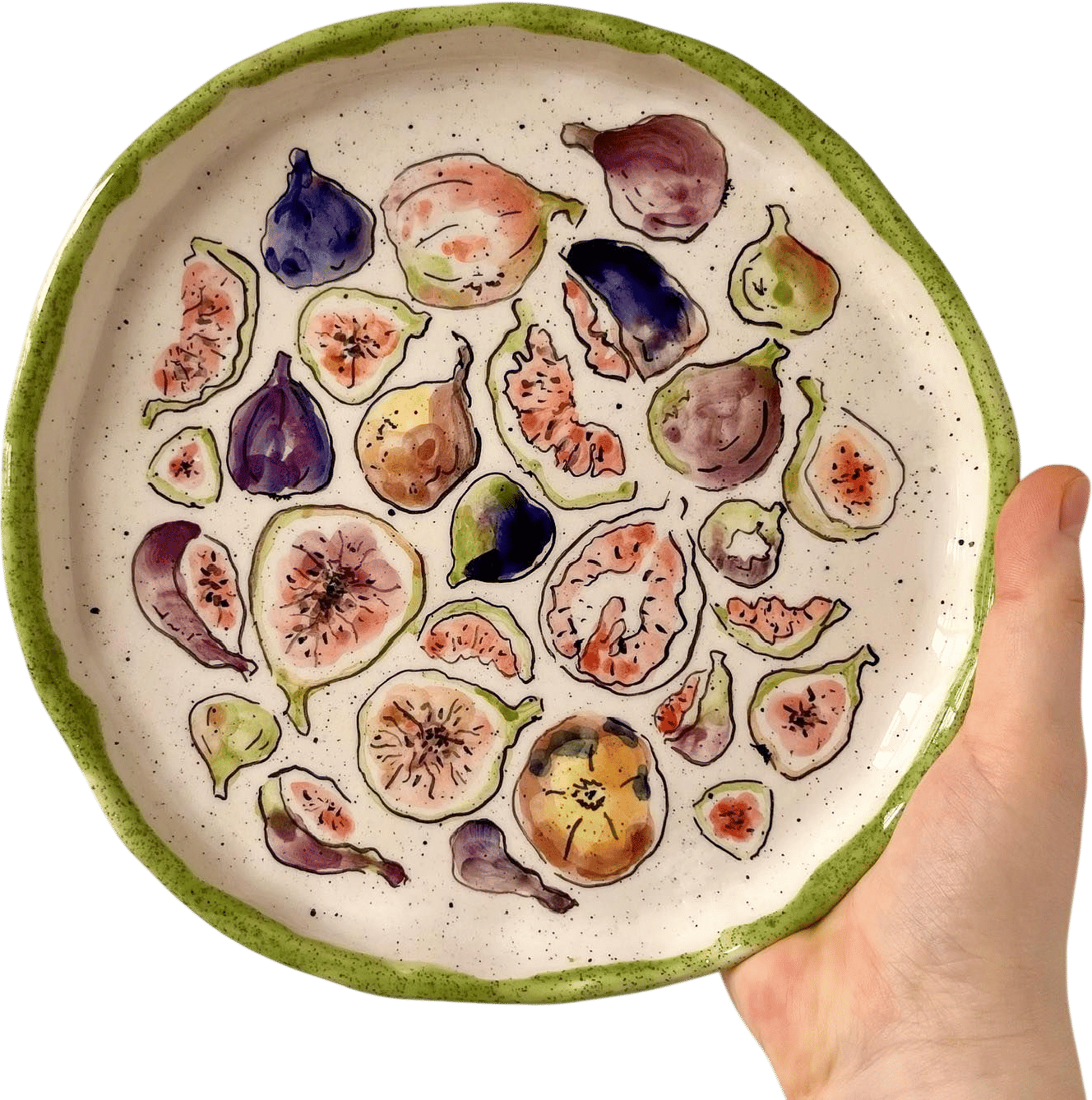 These painted fig plates