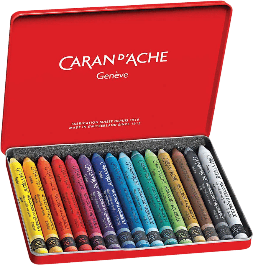 Caran d'Ache Neocolor II Aquarelle Artists' Pastel Set - Assorted Colors, Set of 15