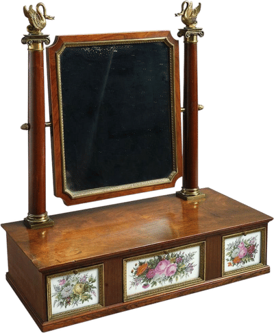 1800s Charles X Rosewood Toilet Mirror