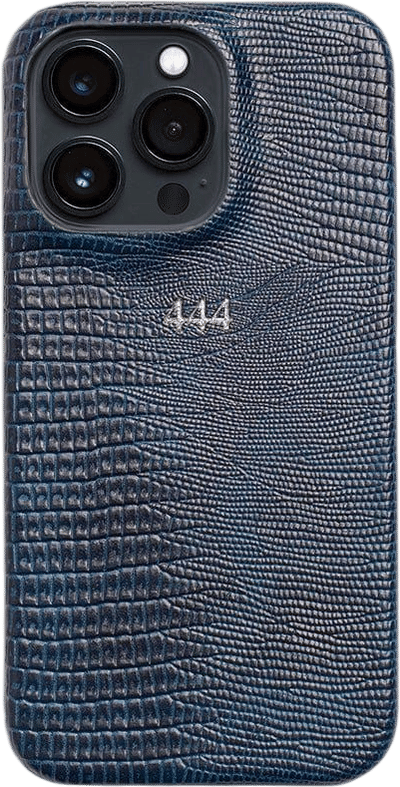 Navy Lizard Texture Personalized Snap Case