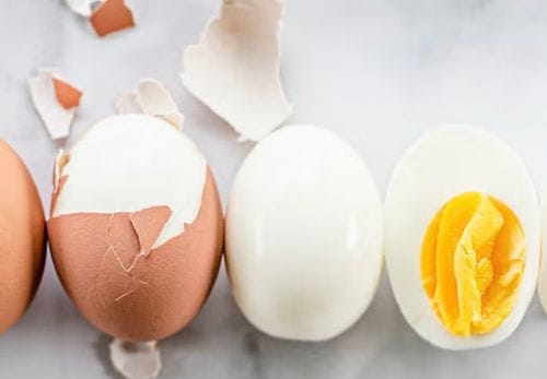 Hard boiled egg (eaten in the car)