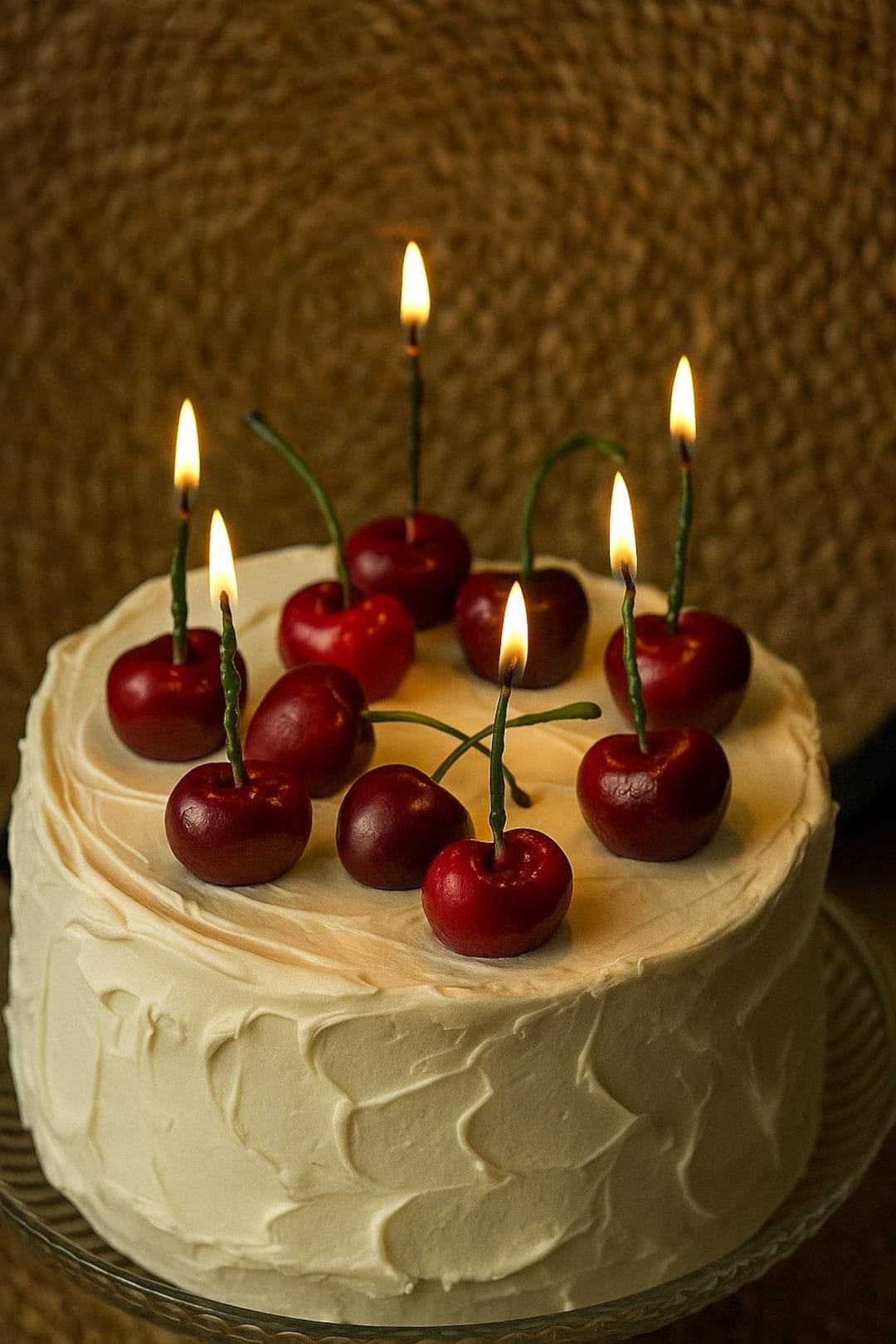 Wax Cherry Birthday Candles