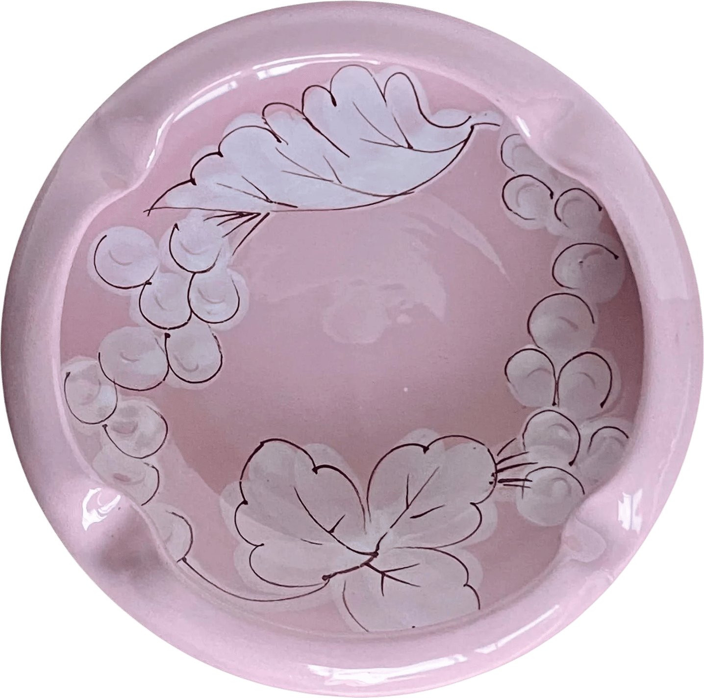 Vintage Hand Painted Pink Italian Ashtray / Catchall