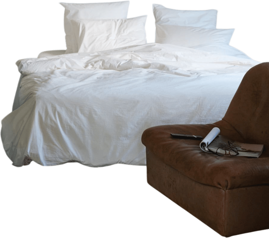 Merci Paris percale sheets in White Chalk