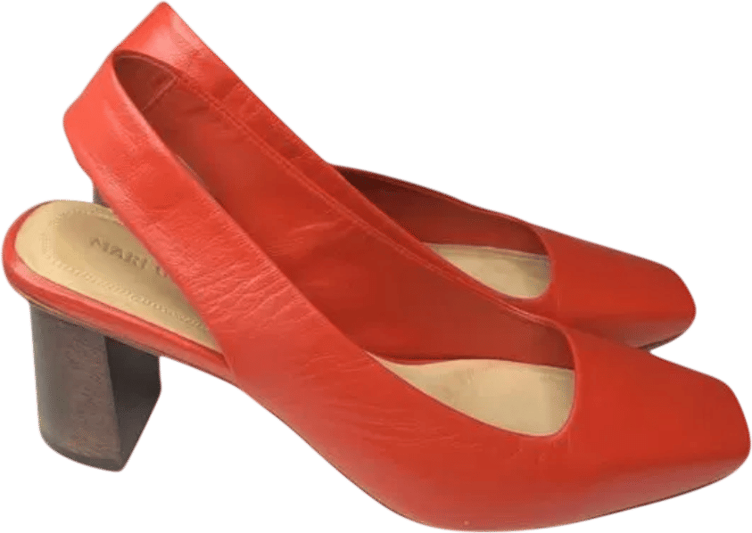 Mari Giudicelli Coral Leather Slingbacks
