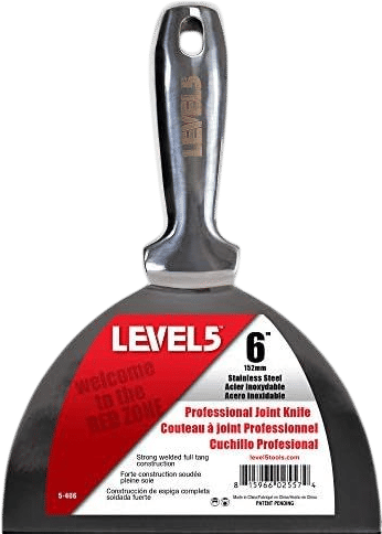 6" All Stainless Steel Joint Knife - LEVEL5 | Professional Grade Putty Blade, Premium Polished All-Metal, Precision Ground Edge, Ergonomic, Corrosion Resistant | 5-406