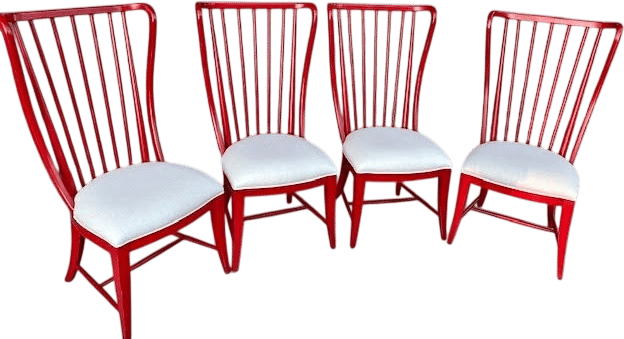 Hooker Red Slatted Dining Chairs