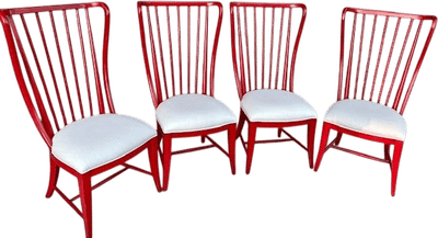 Hooker Red Slatted Dining Chairs