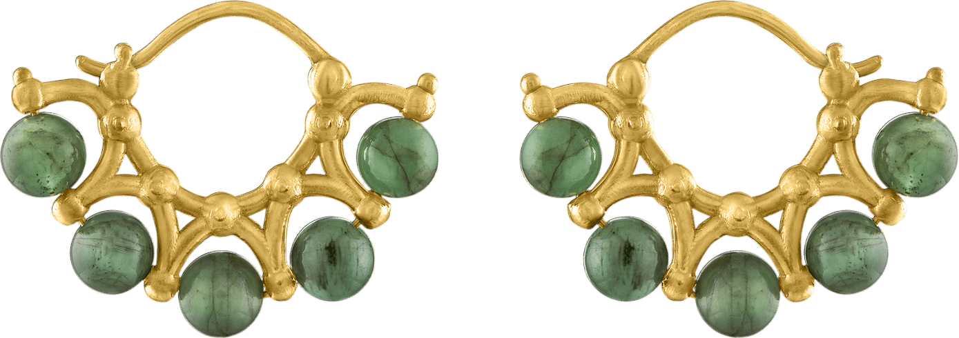 Emerald Bruco Hoop Earrings