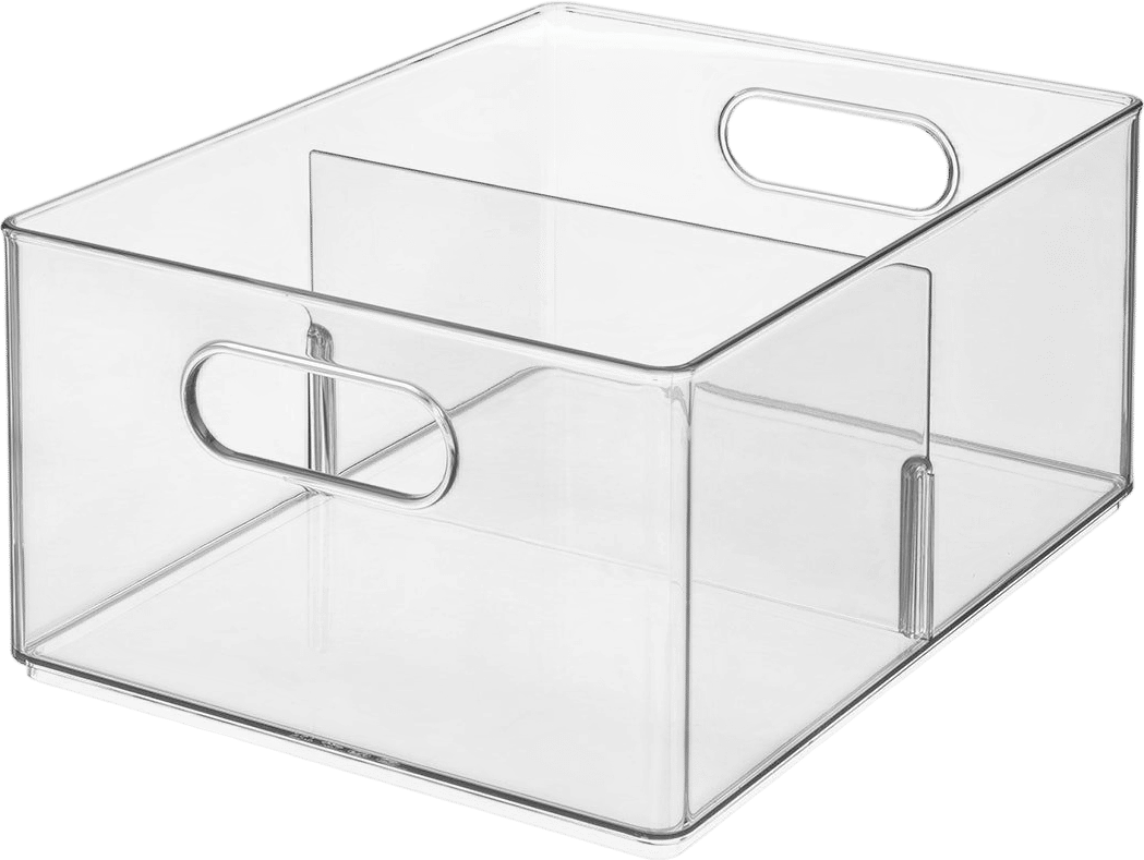 The Home Edit Divided All-Purpose Bin Clear