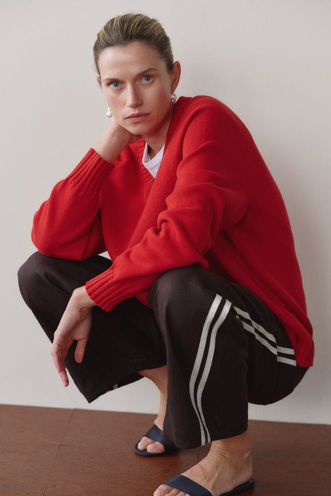 Espresso Linen Crop Stripe Pant – DONNI. | 100% Linen