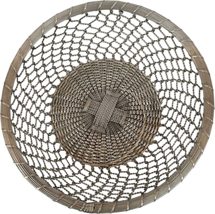 Vintage Silver Woven Wire Mesh Basket Round Decorative Centerpiece 15.5" Large - Etsy