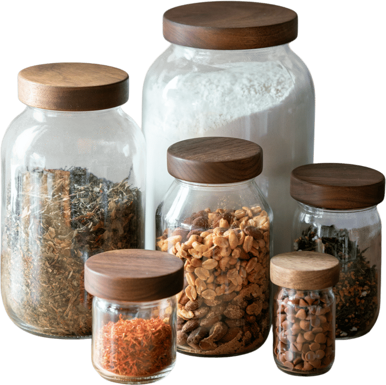 Mason Style Storage Jar with Wood Lid